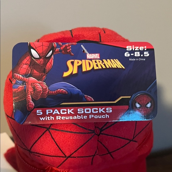 Spiderman Red Sock Set with Pouch - Picture 3 of 4